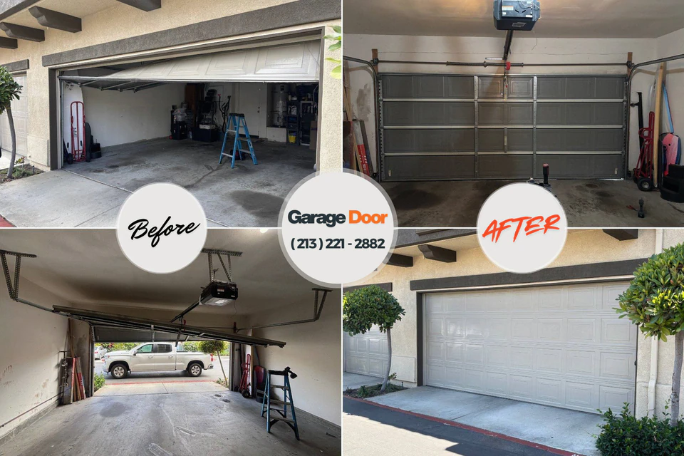 Before and after: garage door repair East Dennis, MA